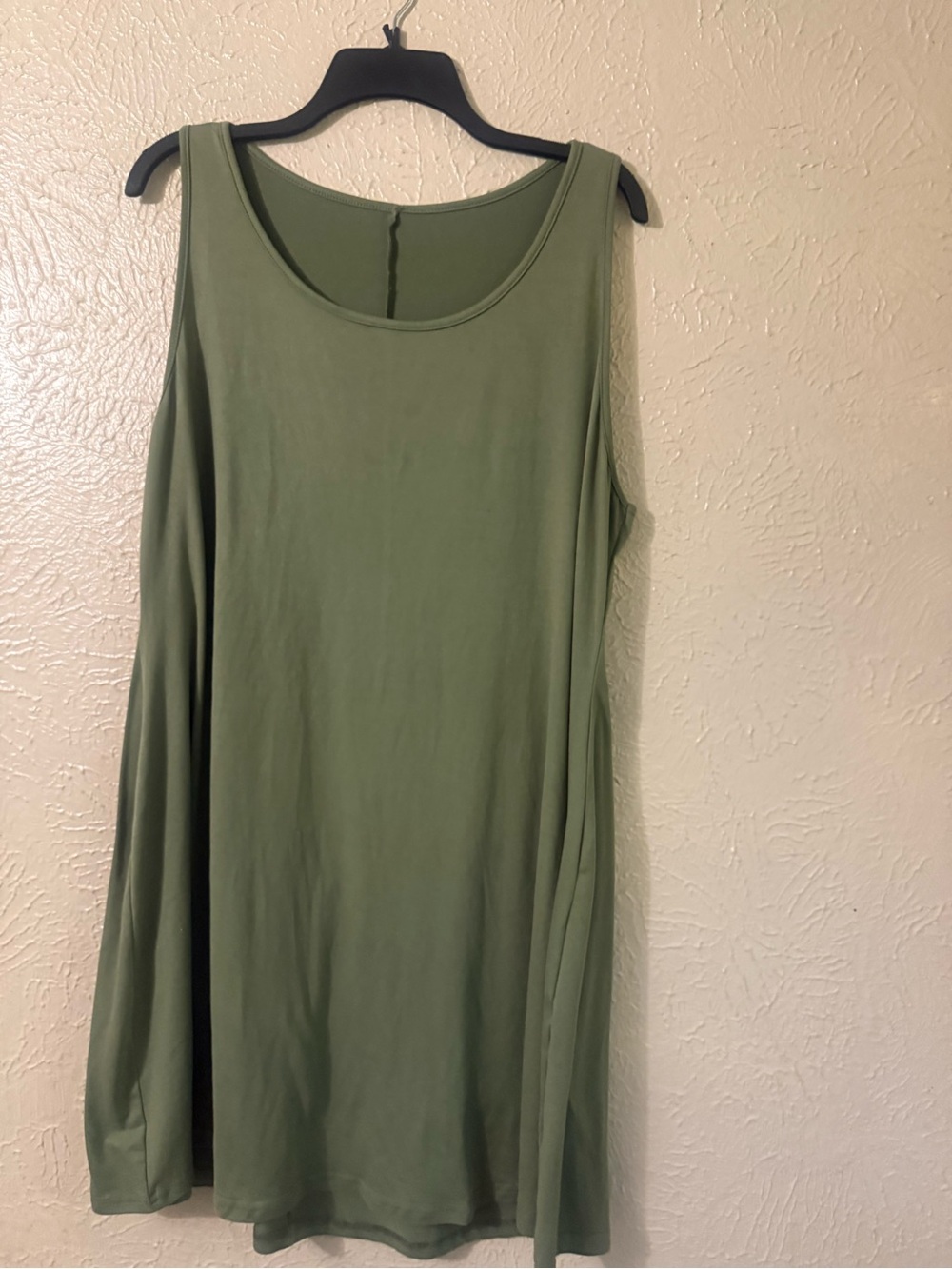 Simple & Chic Olive Green Sleeveless Tank  Dress-Versatile Swing Dress 2XL